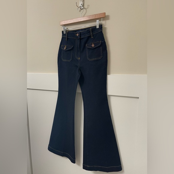 Boden Dark Denim High-Waist Flare Jeans Size 4P - Picture 5 of 10
